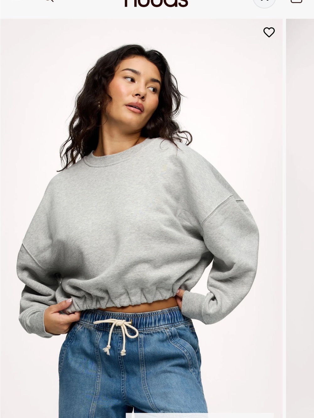 NUUDS Vintage Fleece Cinch Waist Sweatshirt Medium